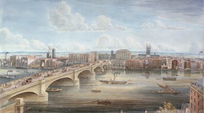 Another View of New London Bridge, showing the West Front, looking towards Southwark, and giving a distant View of Surrey, 1838 by Gideon Yates